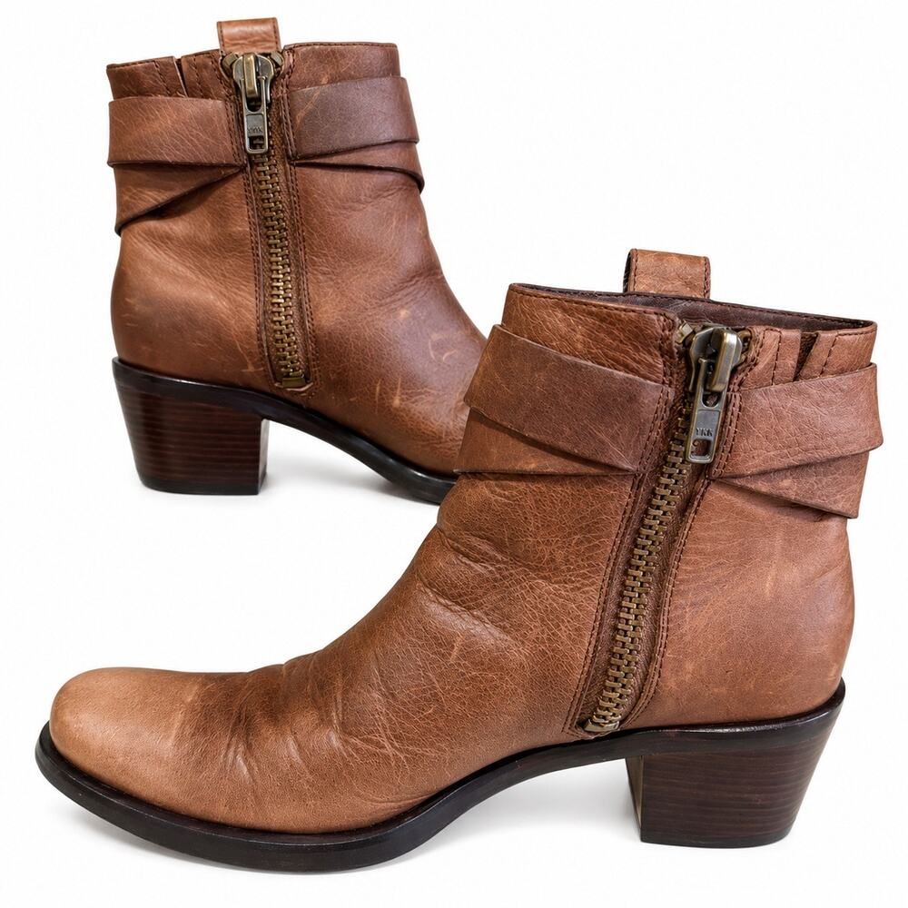 Cole Haan G Series Moto Harness Ankle‎ Boots Brown Leather Women’s 7.5 Medium